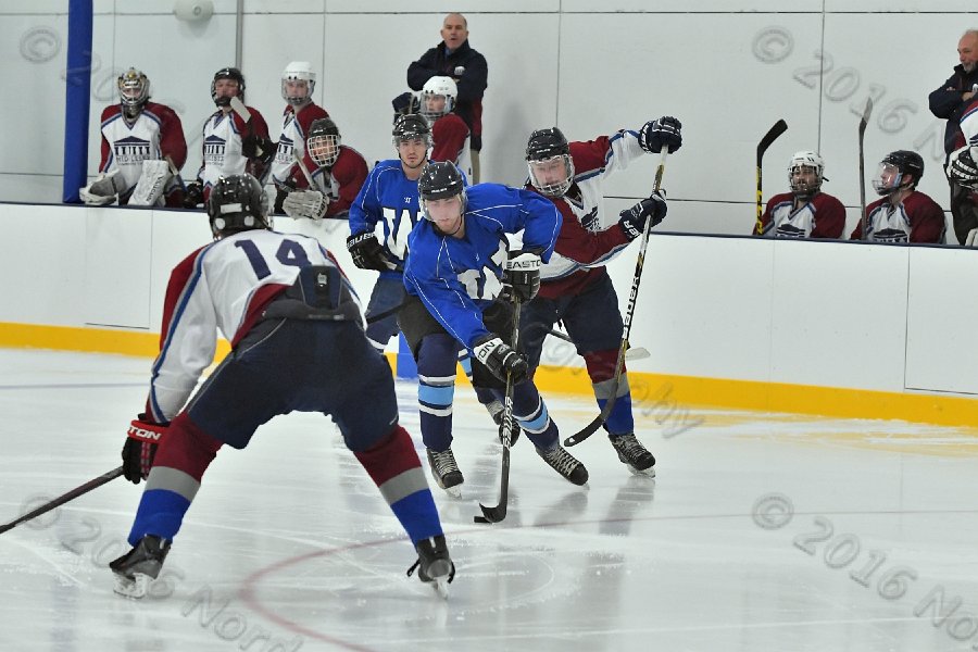Wheaton College Men\'s Ice Hockey vs Middlesex Community College. - Photo By: KEITH NORDSTROM
